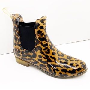 ☔️{J. CREW}Chelsea Leopard Rain Boots